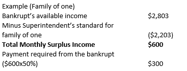 How is surplus income calculated?